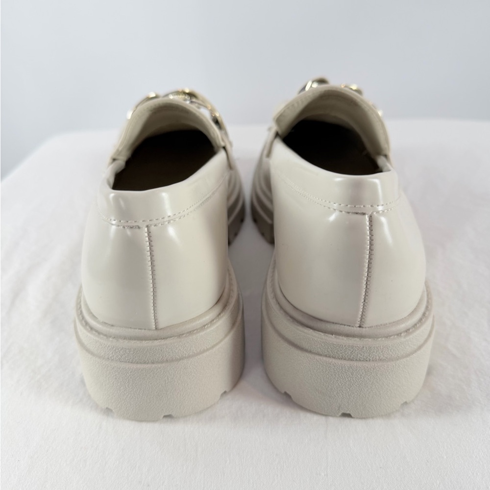 Steve Madden Makira Chain Loafer Cream Gold size 8.5 - Picture 6 of 13